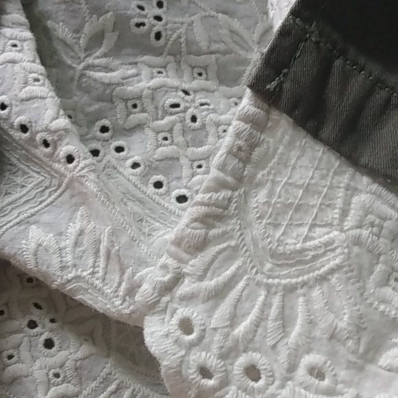 Anthropolgie tiny Charlie eyelet utility military/olive green jacket - Picture 2 of 7